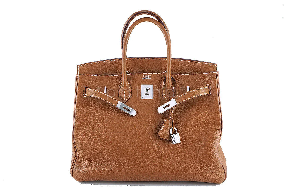 Hermes 35cm Birkin Bag in Gold Togo, PHW - Image 13