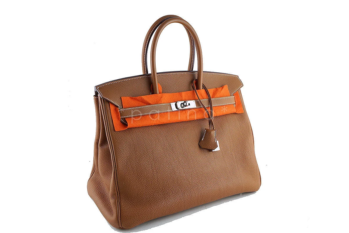Hermes 35cm Birkin Bag in Gold Togo, PHW - Image 2