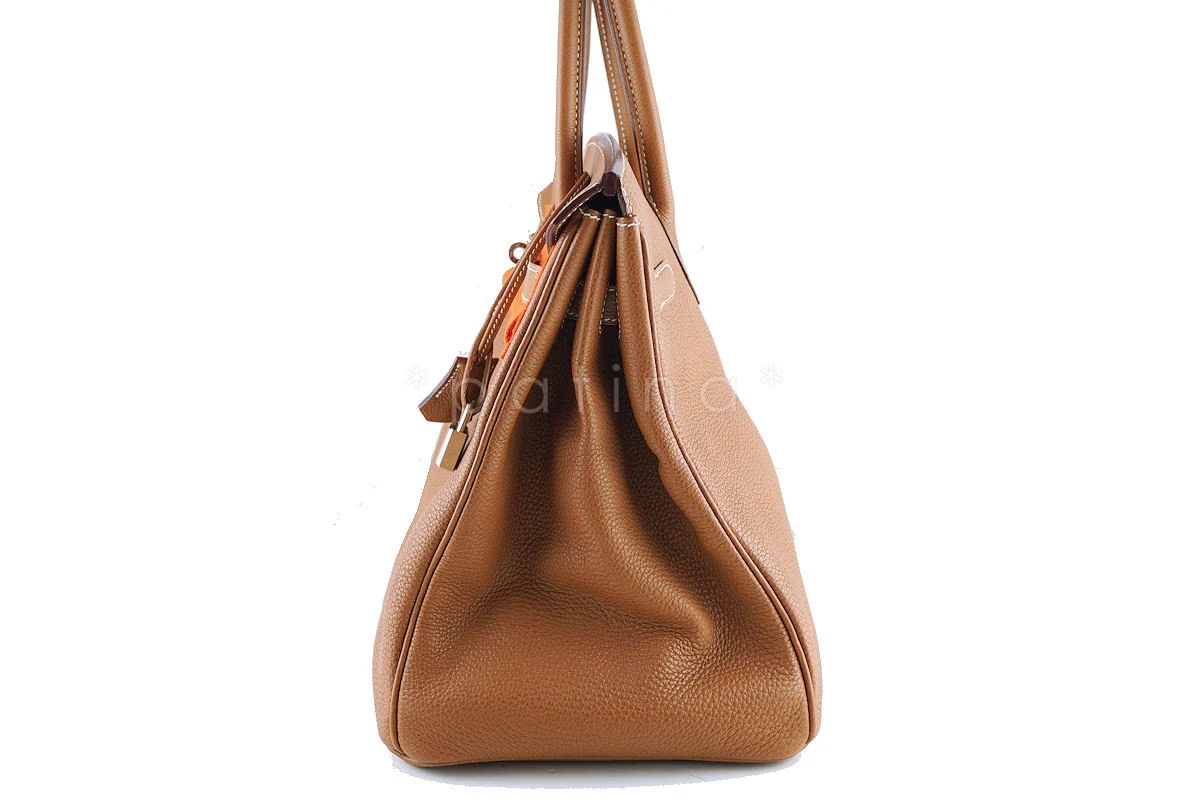 Hermes 35cm Birkin Bag in Gold Togo, PHW - Image 3