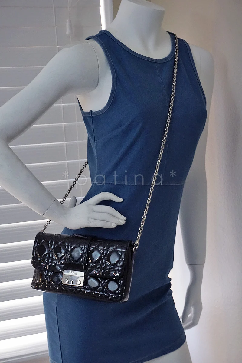 Miss Dior Black New Lock Promenade Pochette Wallet on Chain WOC Bag - Image 11