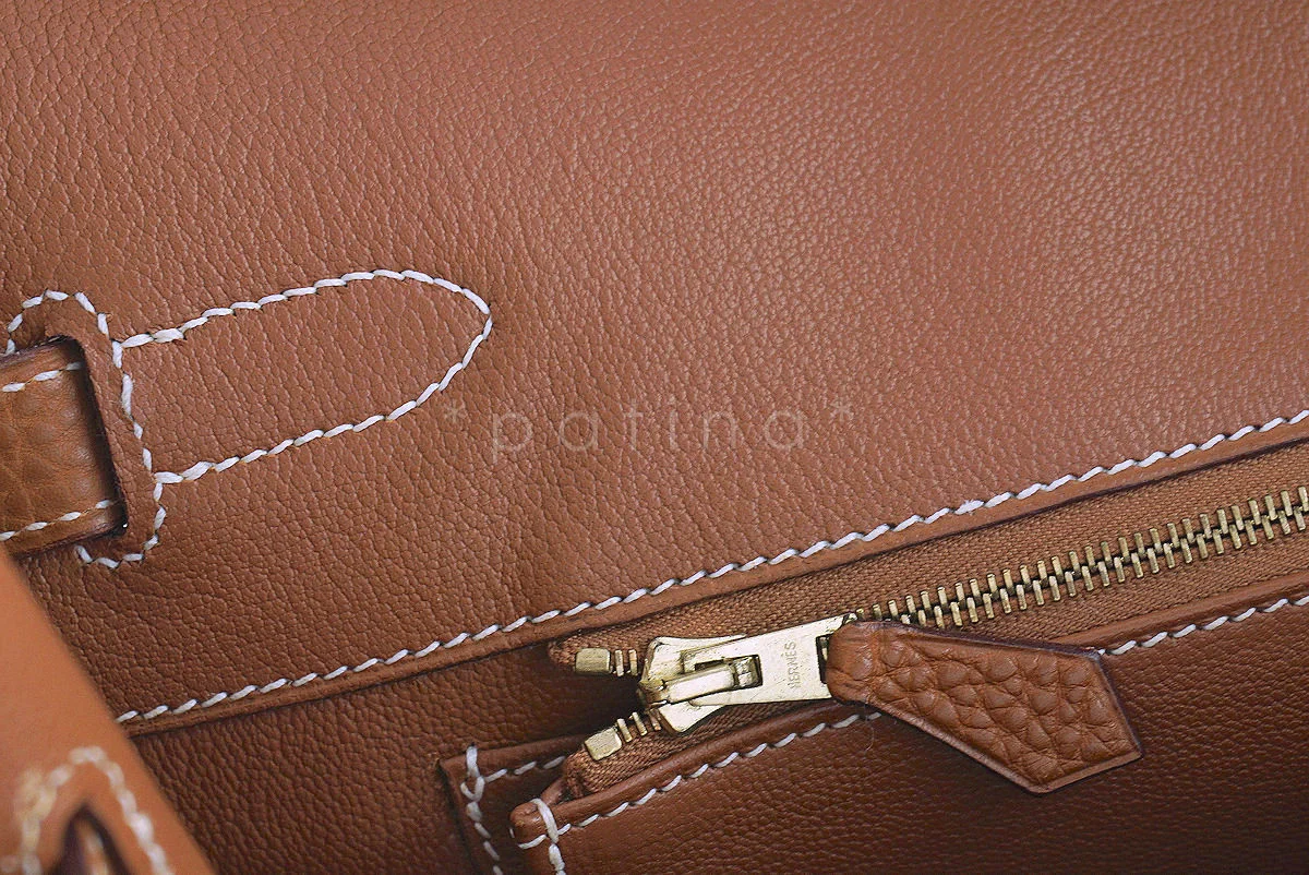 Hermes 35cm Birkin, Camel Gold Togo Tote Bag GHW - Image 17