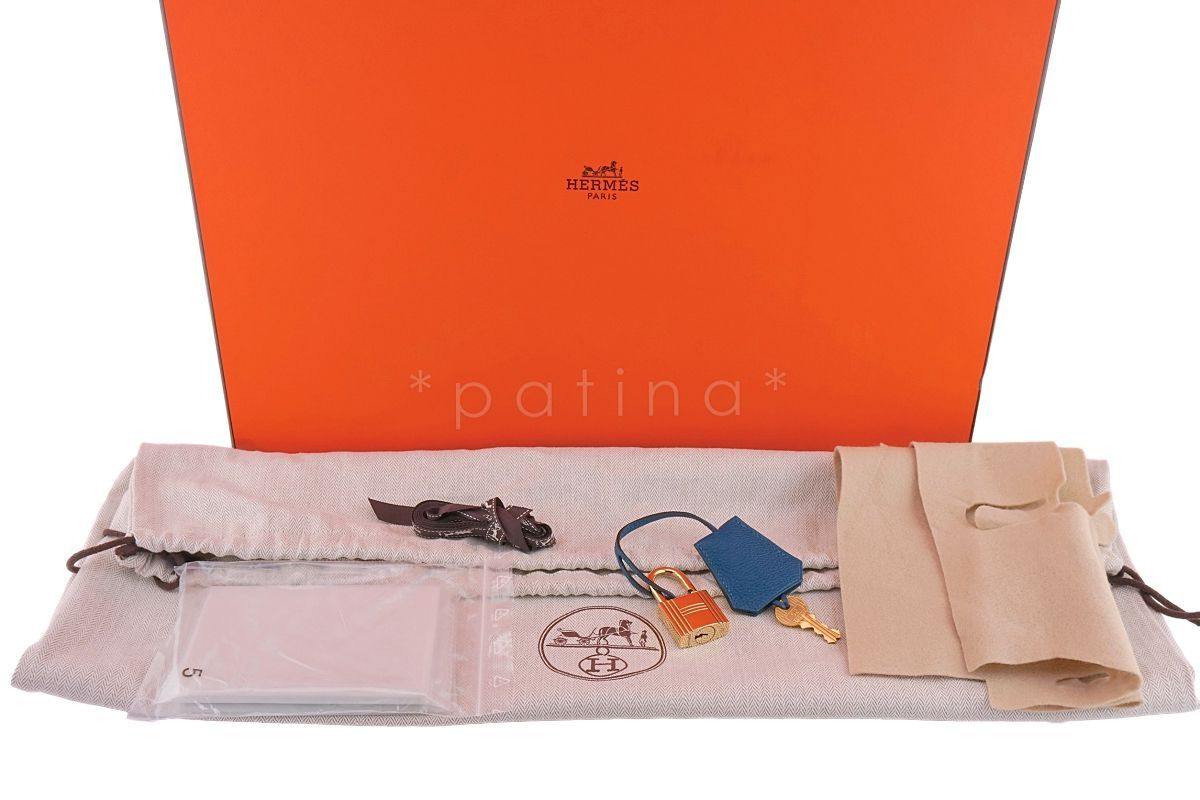 Hermes 42cm Blue Izmir Shoulder Birkin JPG II Tote Bag GHW - Image 22