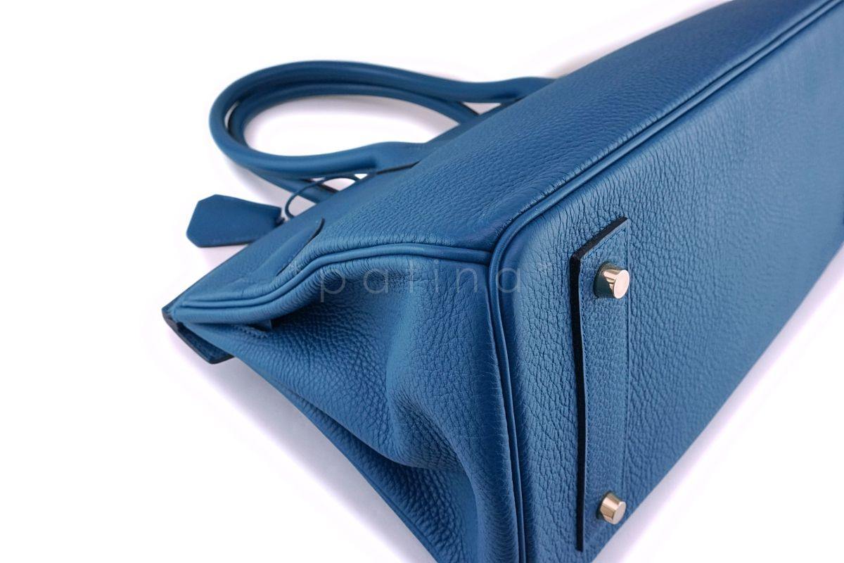Hermes 42cm Blue Izmir Shoulder Birkin JPG II Tote Bag GHW - Image 7
