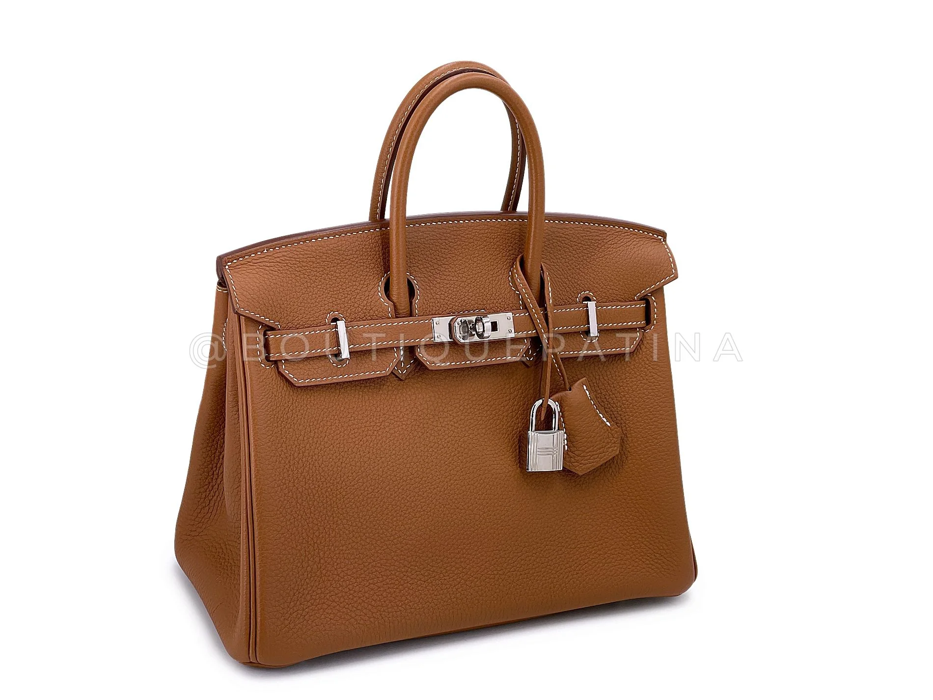 Hermès Gold Togo Beige Brown Birkin 25 Tote Bag Palladium PHW PPK - Image 2