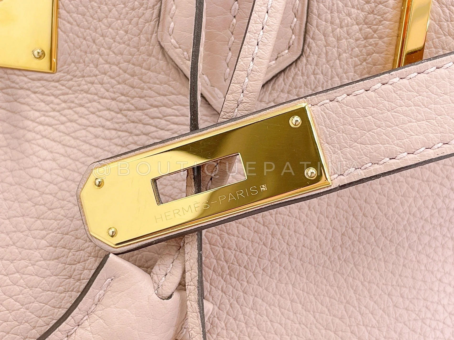 Hermès Birkin 30 Glycine Clemence Dusty Pink Beige Tote Bag - Image 13