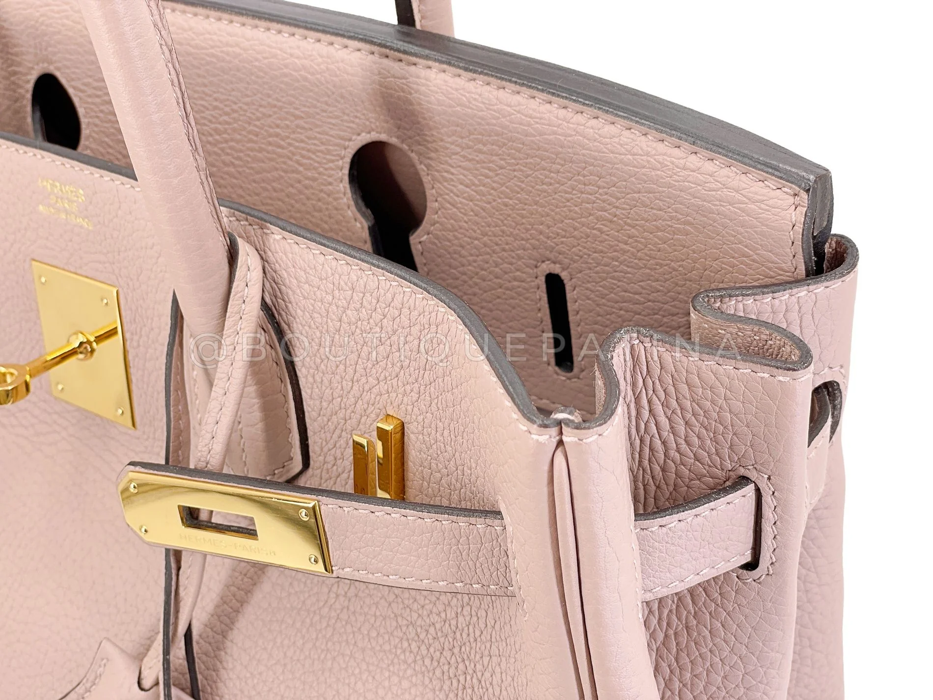 Hermès Birkin 30 Glycine Clemence Dusty Pink Beige Tote Bag - Image 15