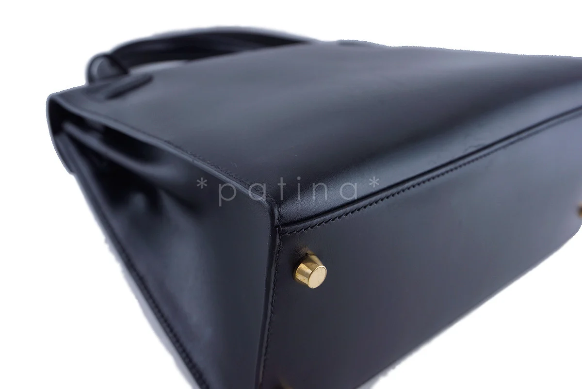 Hermes Black 28cm Box calf Kelly Sellier Bag - Image 8