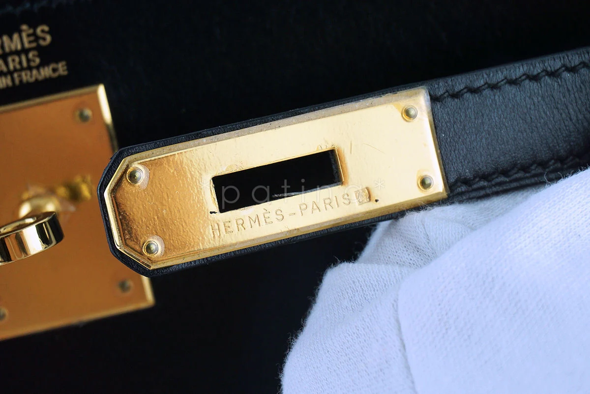 Hermes Kelly Bag, Black 32cm Box calf Retourne GHW - Image 13