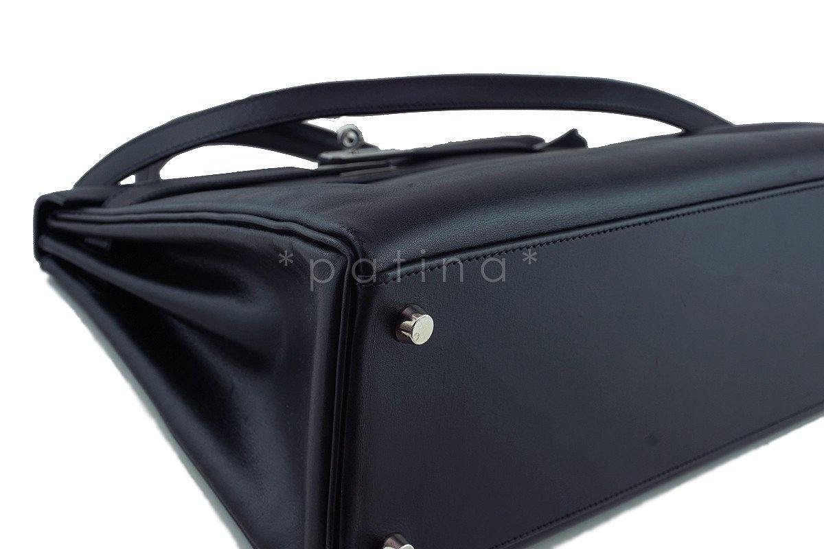 Hermes Black 32cm Box calf Kelly Retourne Bag, PHW - Image 5