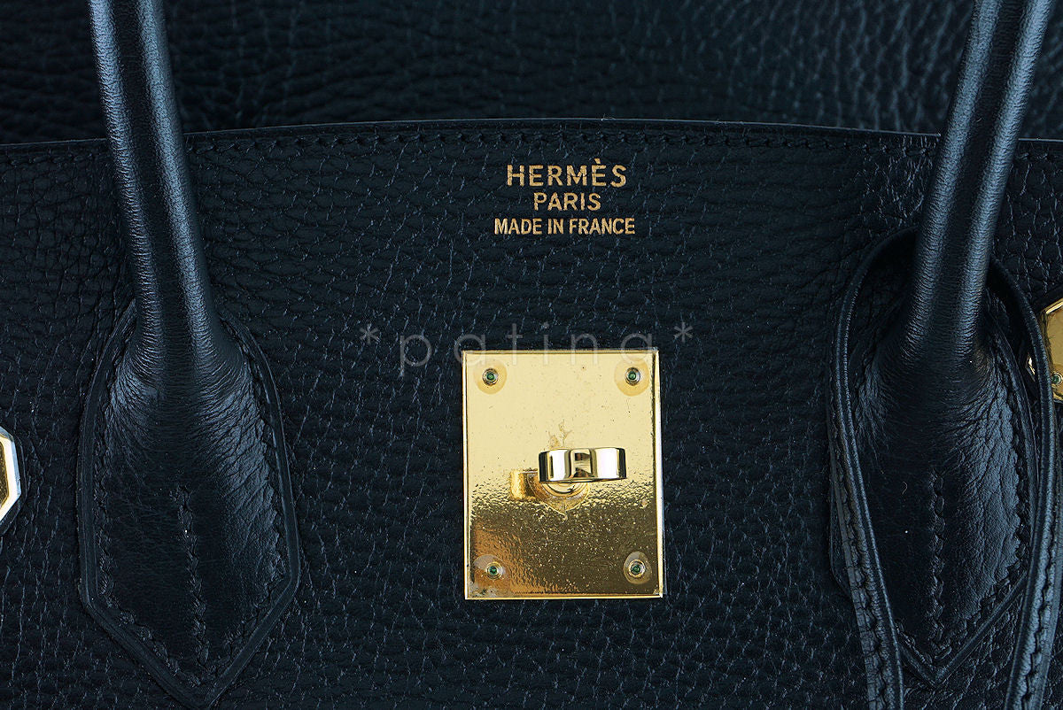 Hermes Black 35cm Birkin Bag, Vache Ardennes GHW - Image 11