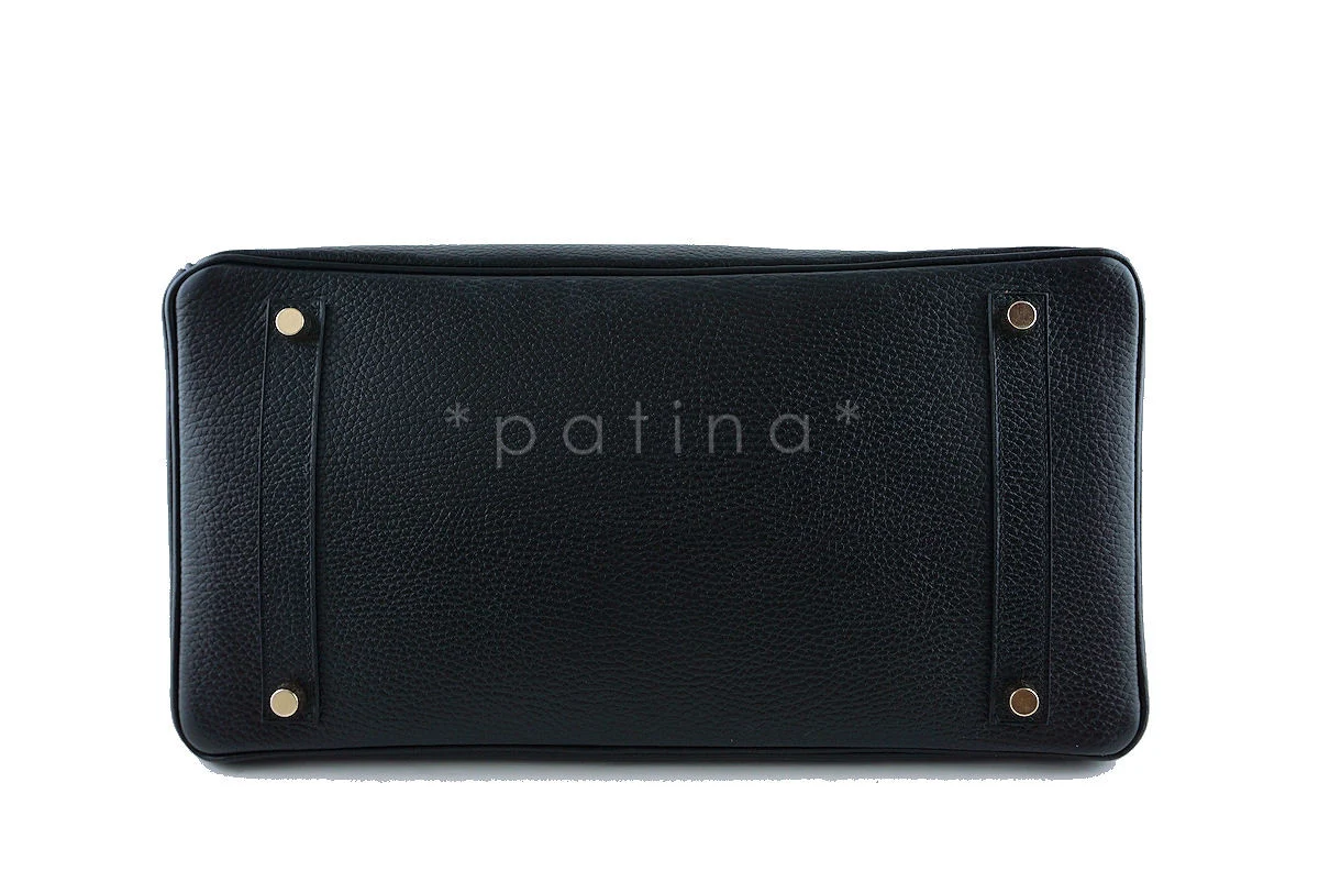 Hermes Black 35cm Birkin Bag, Vache Ardennes GHW - Image 5