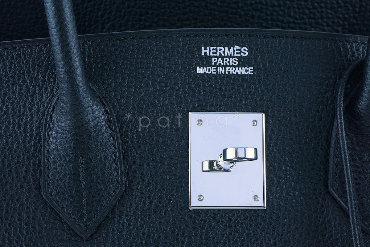 Hermes Black 35cm Birkin Bag, Vache Liegee PHW, RARE - Image 14