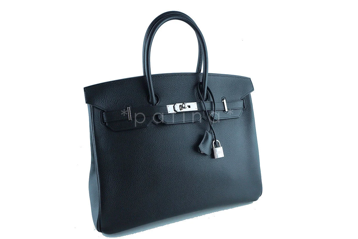 Hermes Black 35cm Birkin Bag, Vache Liegee PHW, RARE - Image 2