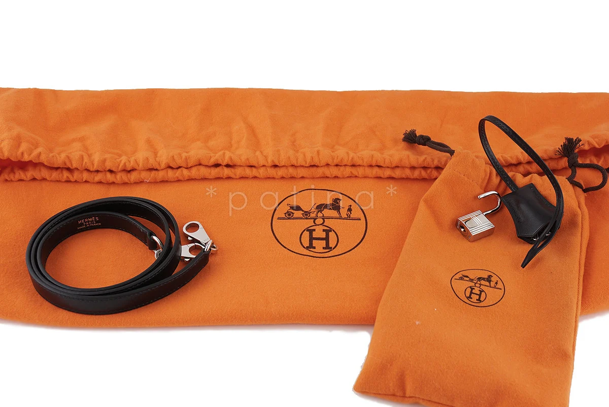 Hermes Black 35cm Box calf Kelly Retourne Bag - Image 18