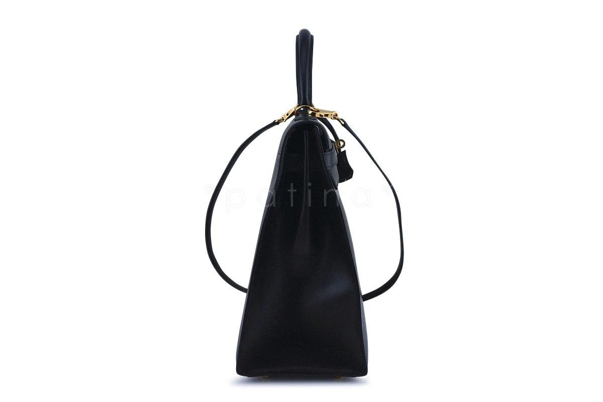 Hermes Black 35cm Box calf Kelly Sellier Bag - Image 3