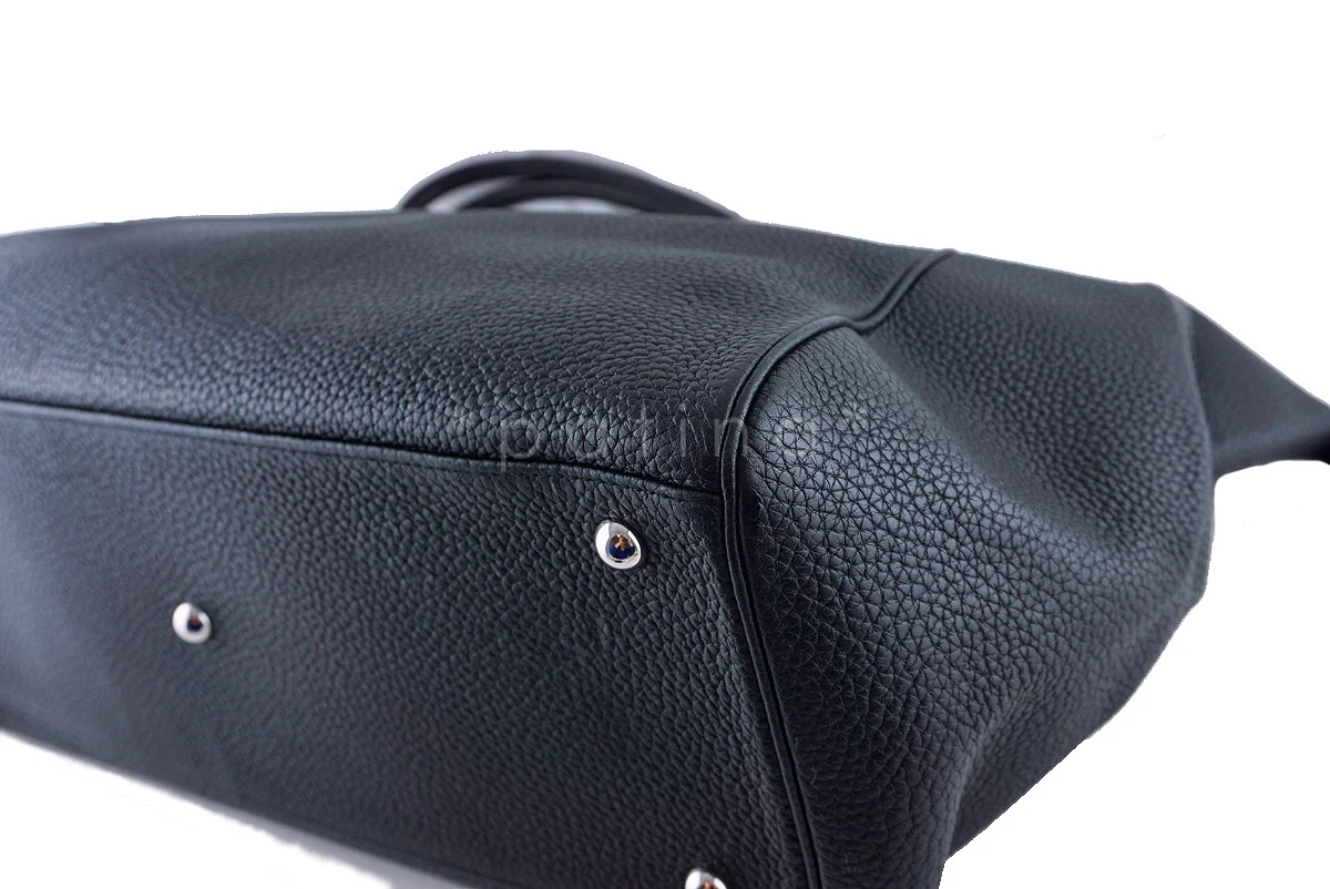 Hermes Black 37/40cm Paris Bombay Shoulder Tote Bag, "O" stamp Togo - Image 10