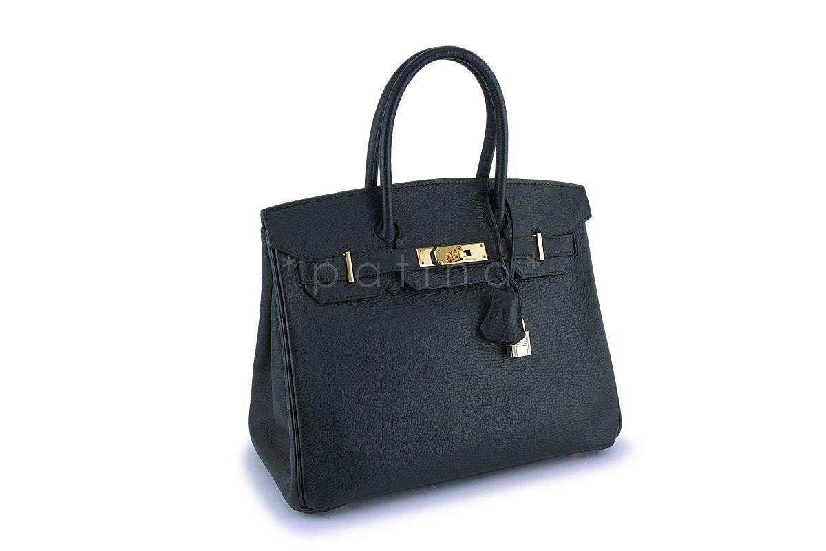 Hermes Black Ardennes 30cm Birkin Tote Bag 24k GHW - Image 2