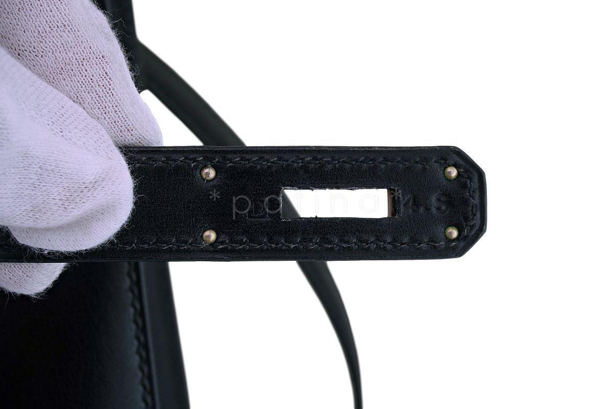 Hermes Black Box calf 32cm Sellier Kelly Shoulder Bag 32 PHW - Image 16