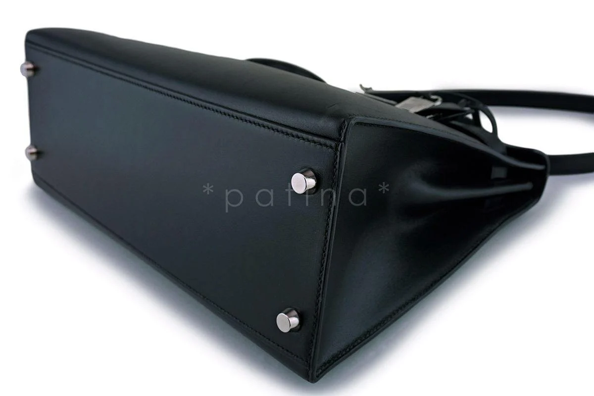 Hermes Black Box calf 32cm Sellier Kelly Shoulder Bag 32 PHW - Image 6