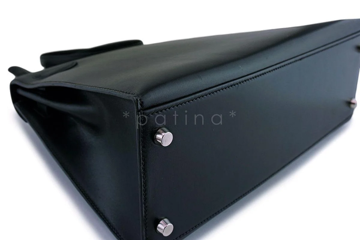 Hermes Black Box calf 32cm Sellier Kelly Shoulder Bag 32 PHW - Image 9