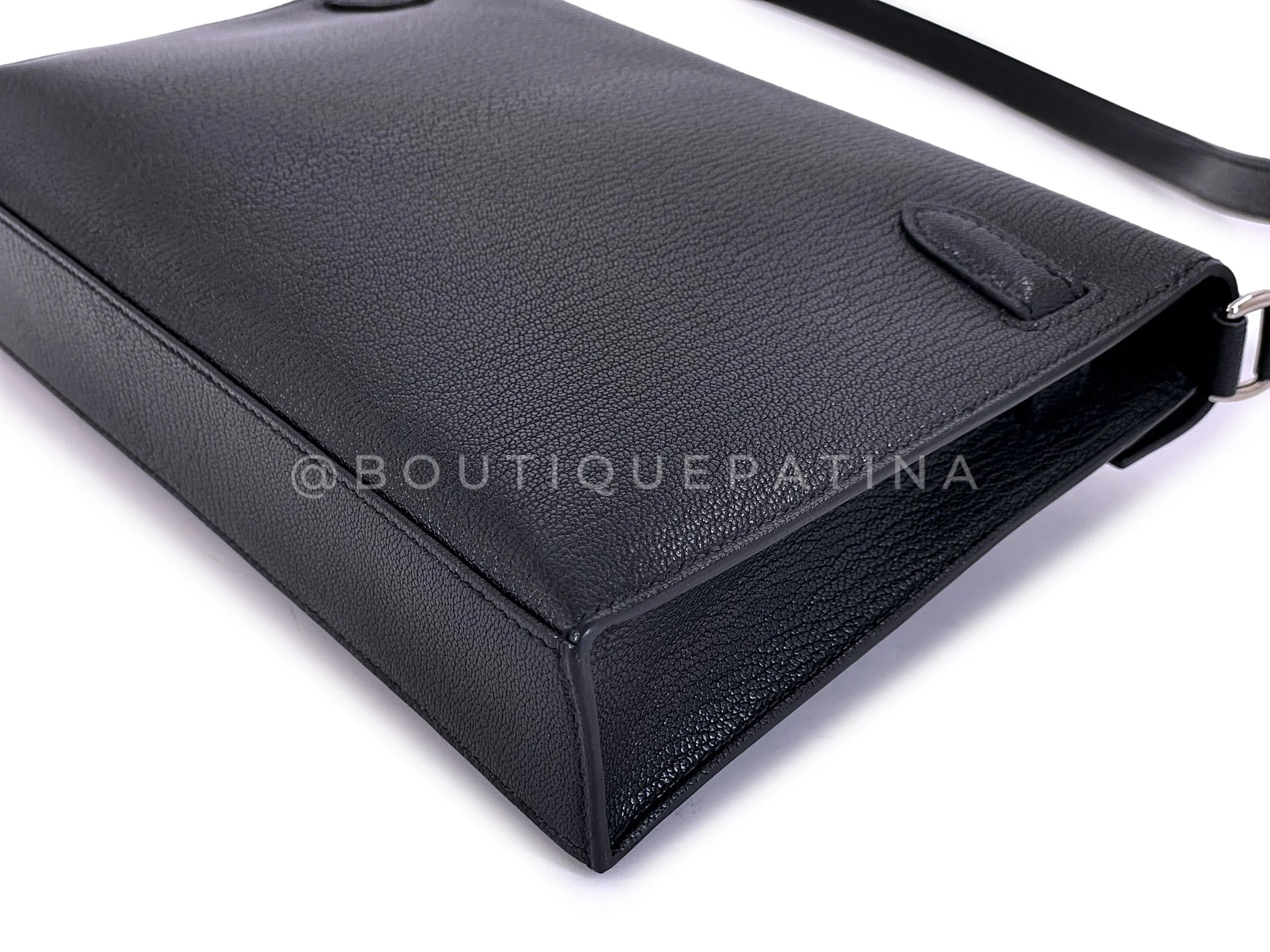 Hermès Black Chèvre Chamkila Kelly Elan Palladium PHW Bag KOS - Image 12
