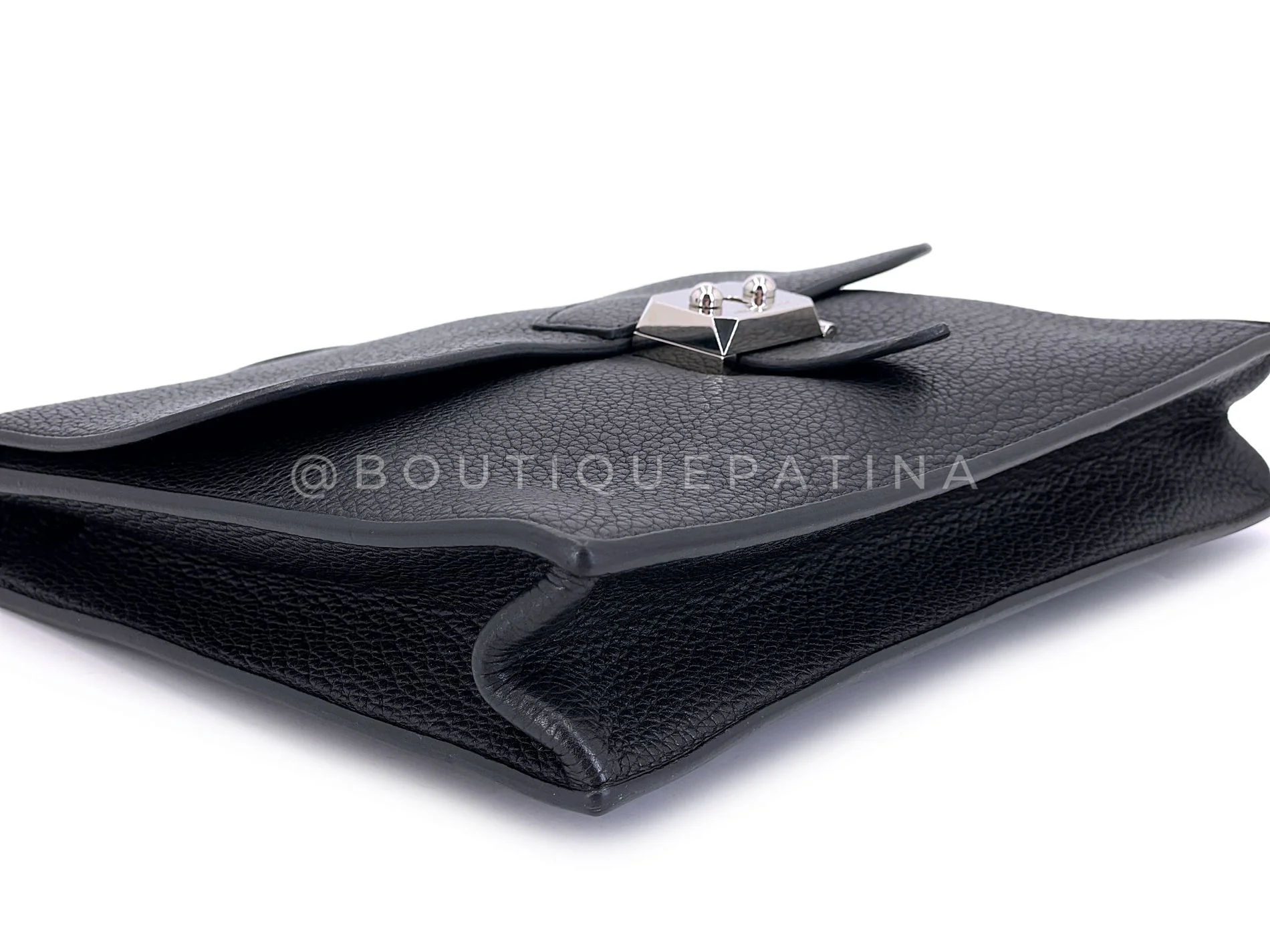 Hermès Black Fjord Sac a Depeche Mini Briefcase Bag 27 PHW E83 - Image 6