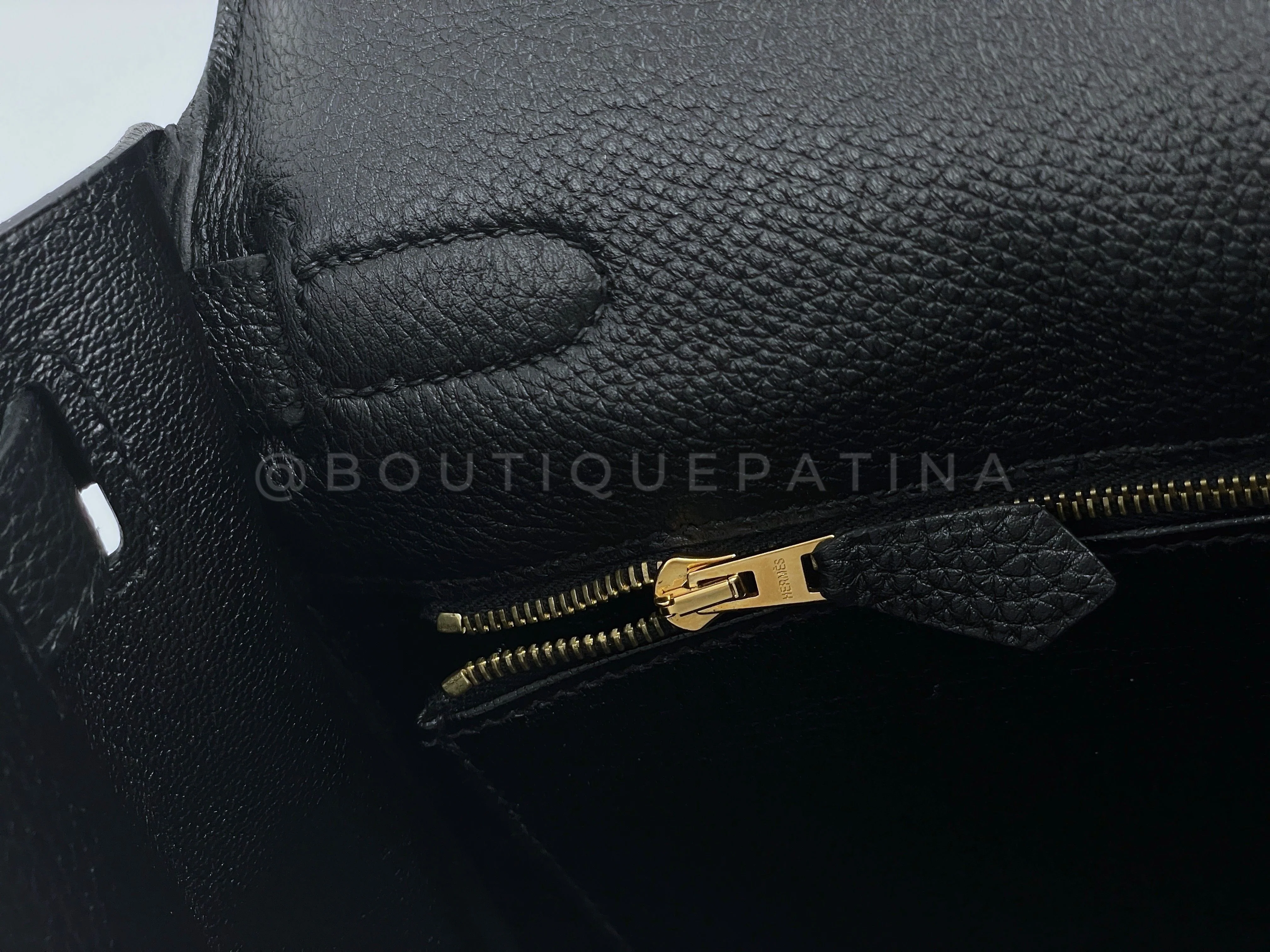 Hermes Black Kelly 28 Retourne Togo Shoulder Tote Bag 24k GHW - Image 16