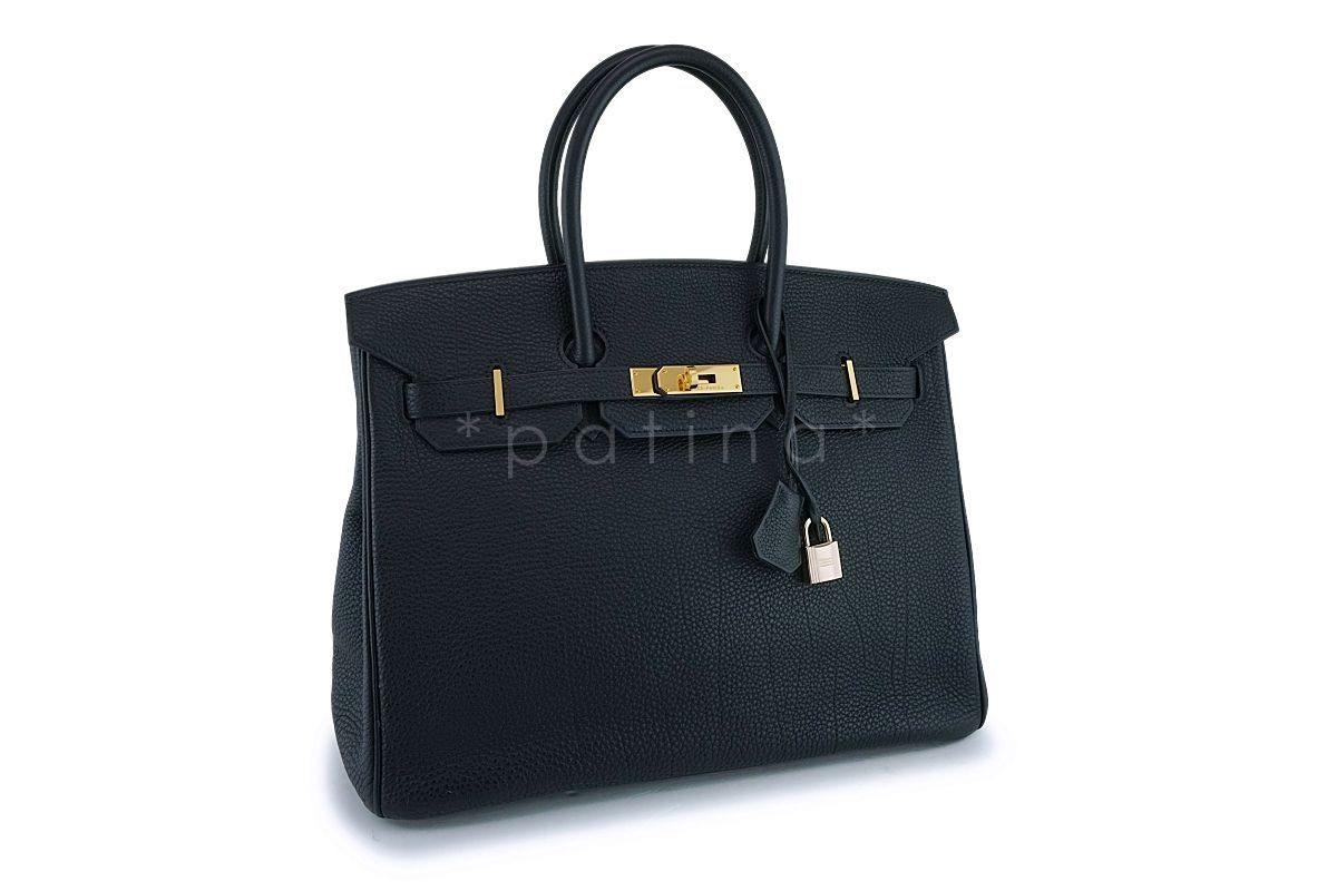 Hermes Black Togo Calfskin 35cm Birkin Tote Bag GHW - Image 2