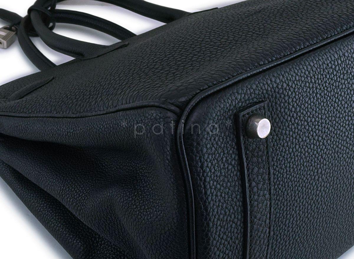 Hermes Black Togo Leather 35cm Birkin Bag Palladium PHW - Image 8