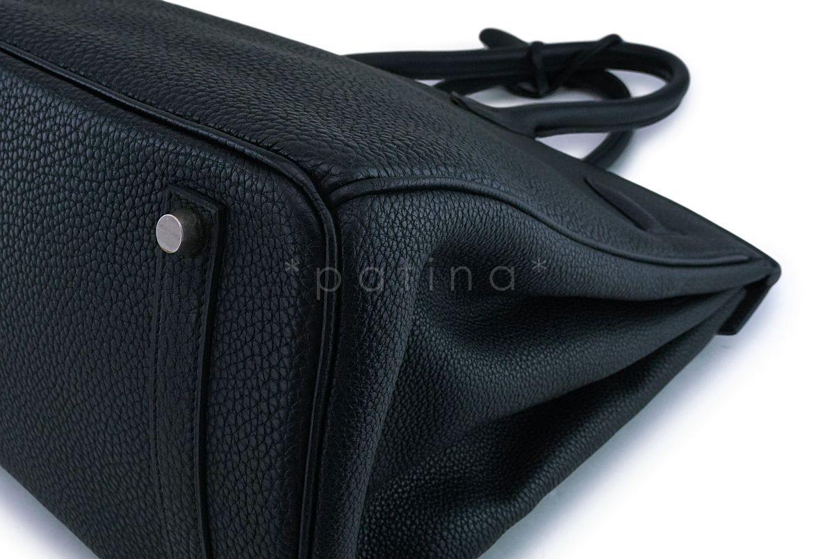 Hermes Black Togo Leather 35cm Birkin Bag Palladium PHW - Image 9