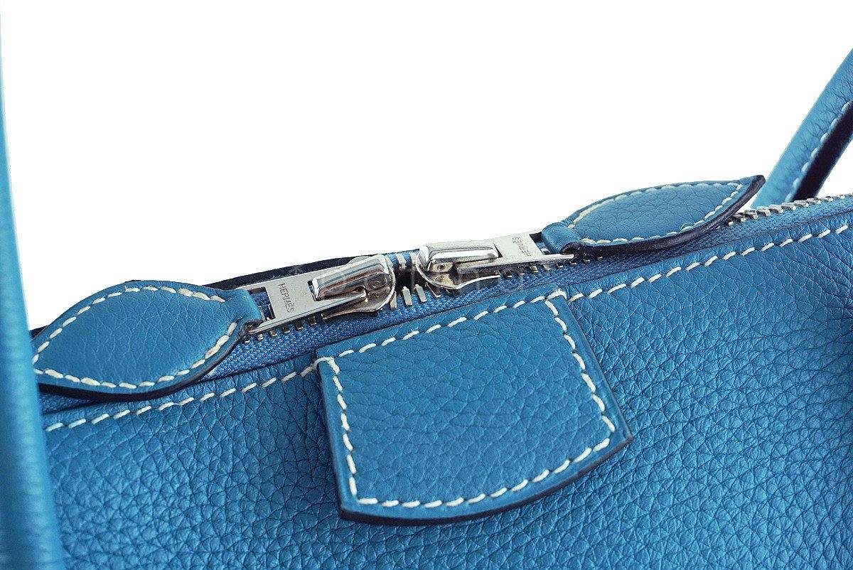 Hermes Blue Jean Clemence 37/40cm Paris Bombay Shoulder Tote Bag - Image 12