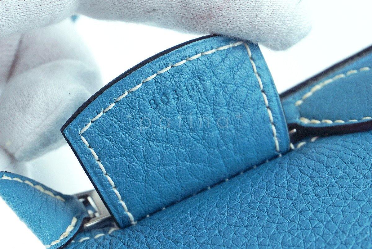 Hermes Blue Jean Clemence 37/40cm Paris Bombay Shoulder Tote Bag - Image 13