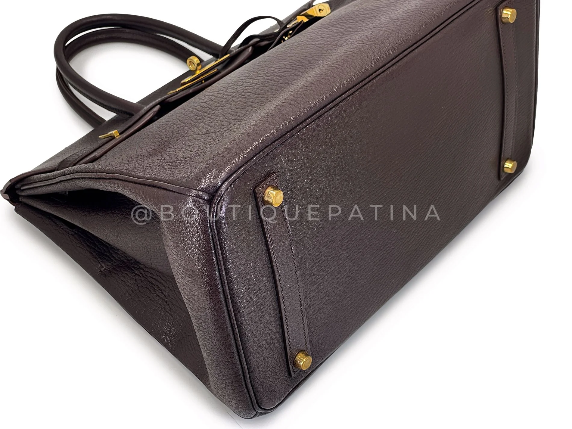 Hermès Brown Chevre Goatskin Birkin 35 Tote Bag 24k GHW - Image 6