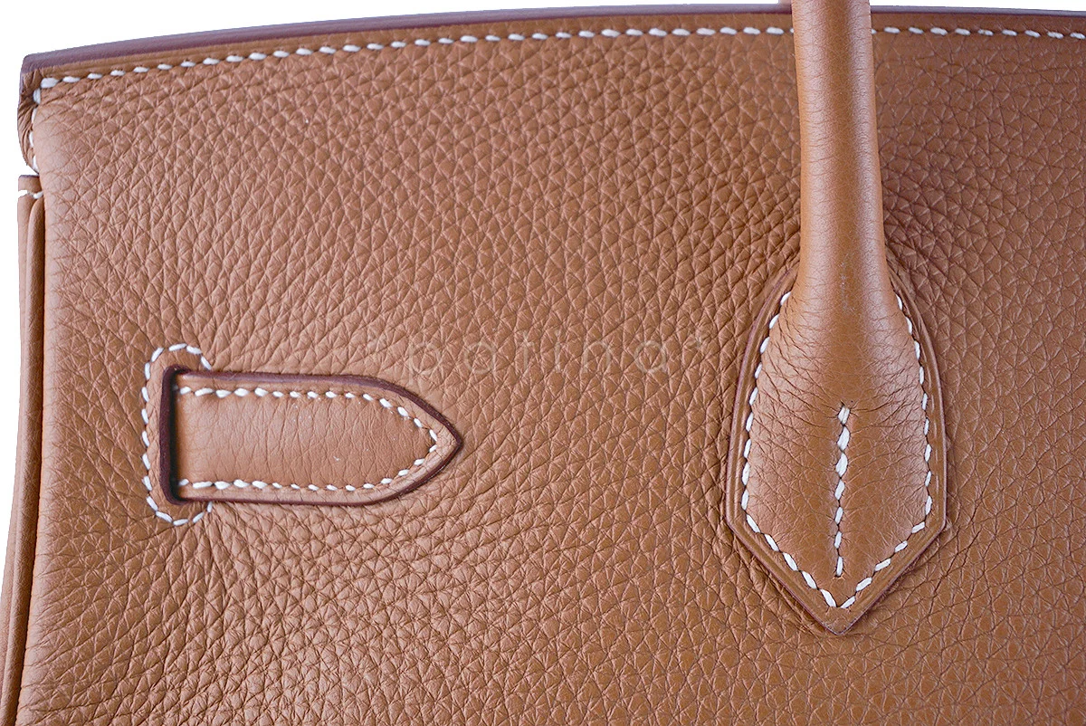 Hermes Camel Gold 35cm Birkin, Pristine "P" Stamp Togo Tote Bag - Image 11