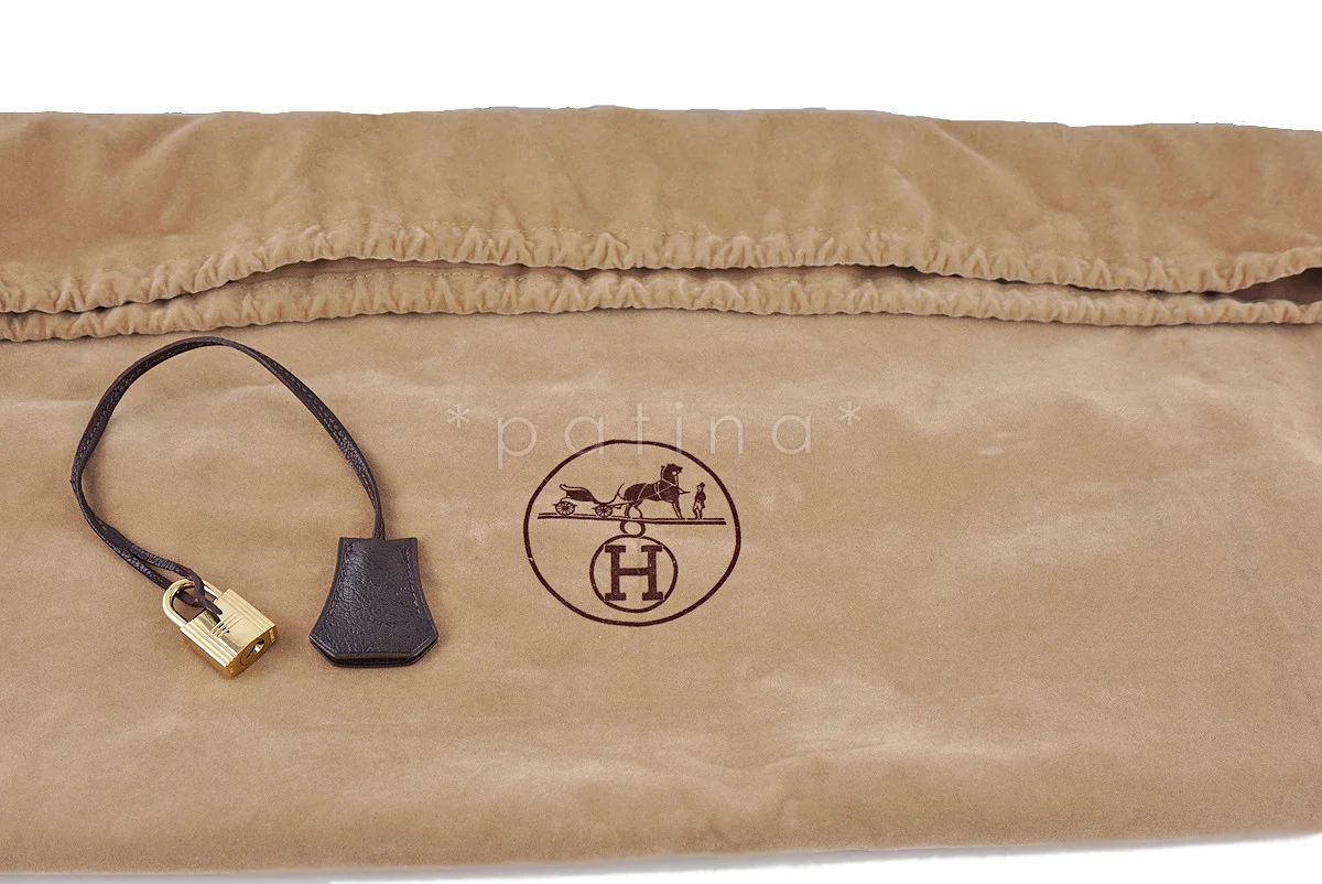 Hermes Ebene Chevre 35cm Birkin dark brown Bag - Image 25