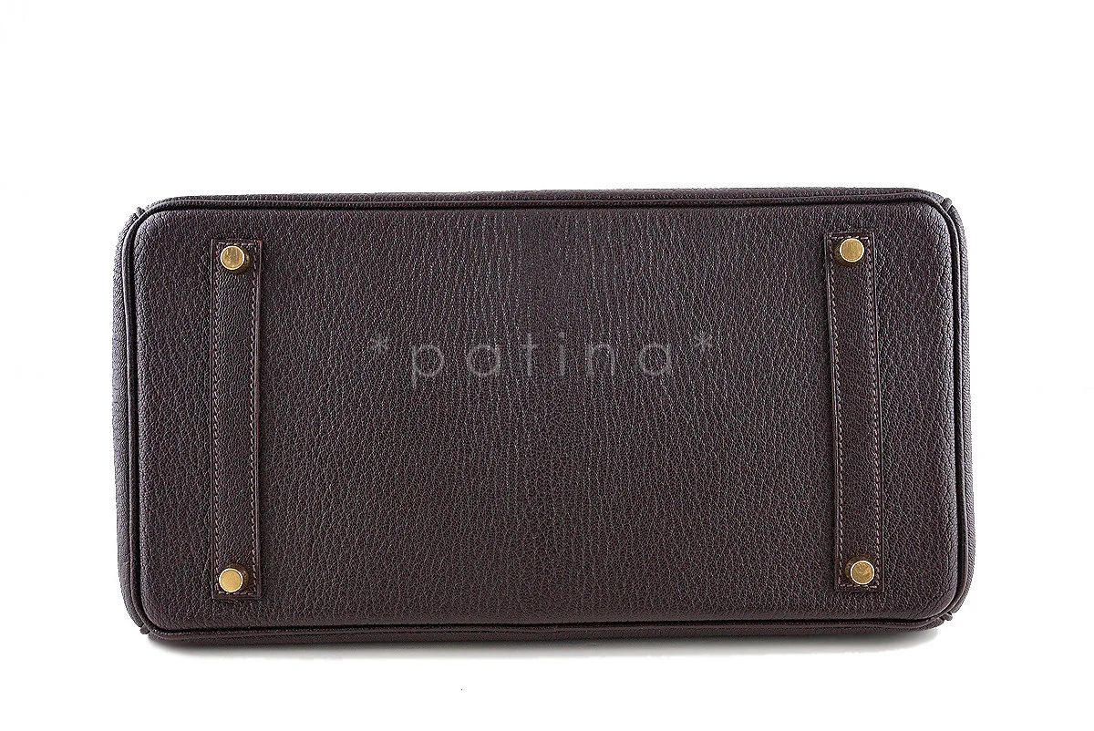 Hermes Ebene Chevre 35cm Birkin dark brown Bag - Image 3