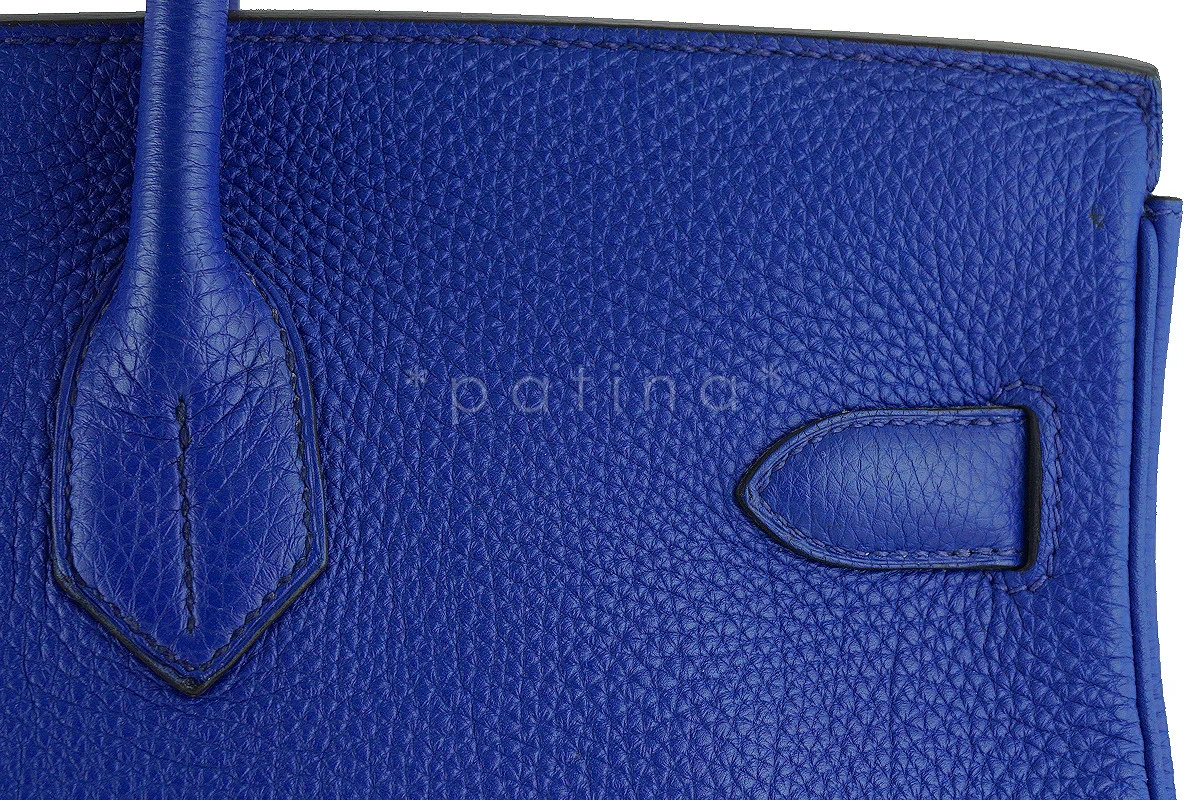 Hermes Shoulder Birkin JPG 2 Bag, Electric Blue 42cm Togo - Image 10