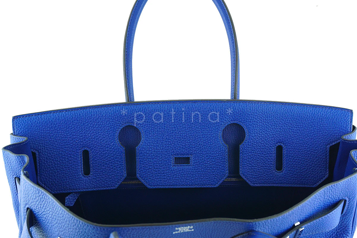 Hermes Shoulder Birkin JPG 2 Bag, Electric Blue 42cm Togo - Image 15