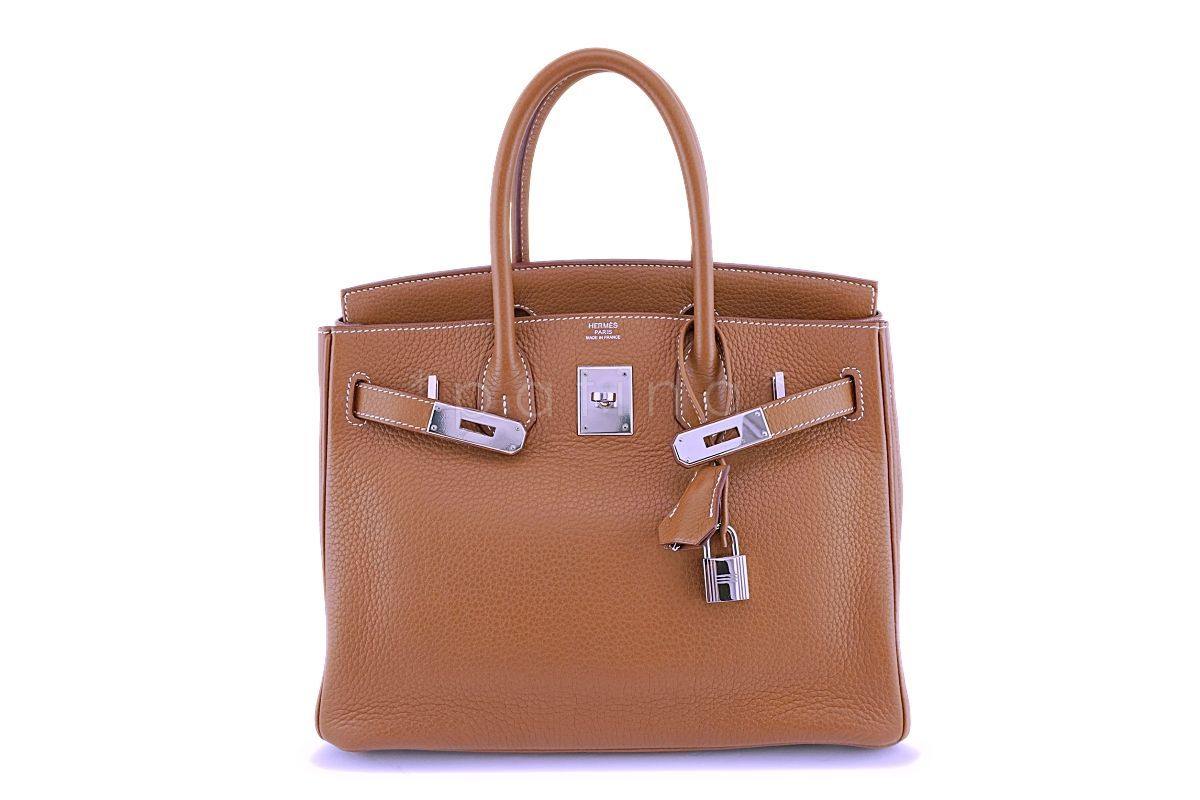 Hermes Gold Camel Beige Togo 30cm Birkin Tote Bag PHW - Image 12