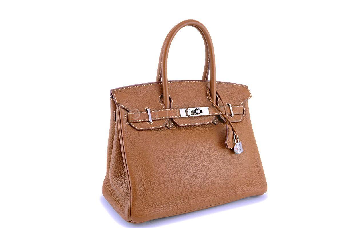 Hermes Gold Camel Beige Togo 30cm Birkin Tote Bag PHW - Image 4