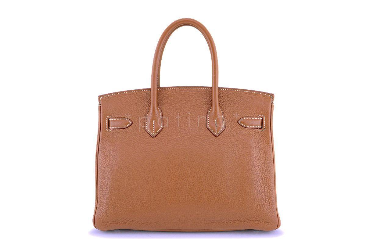 Hermes Gold Camel Beige Togo 30cm Birkin Tote Bag PHW - Image 6
