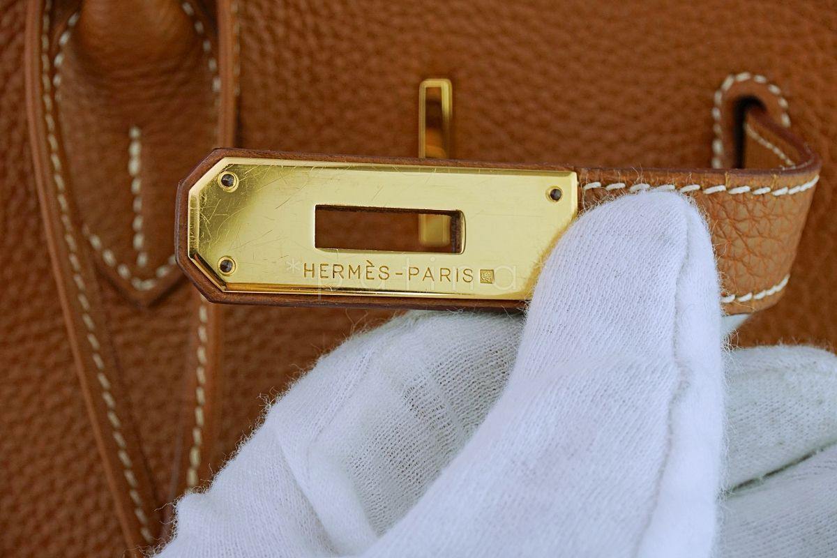 Hermes Gold Camel Togo 35cm Birkin Tote Bag GHW - Image 13