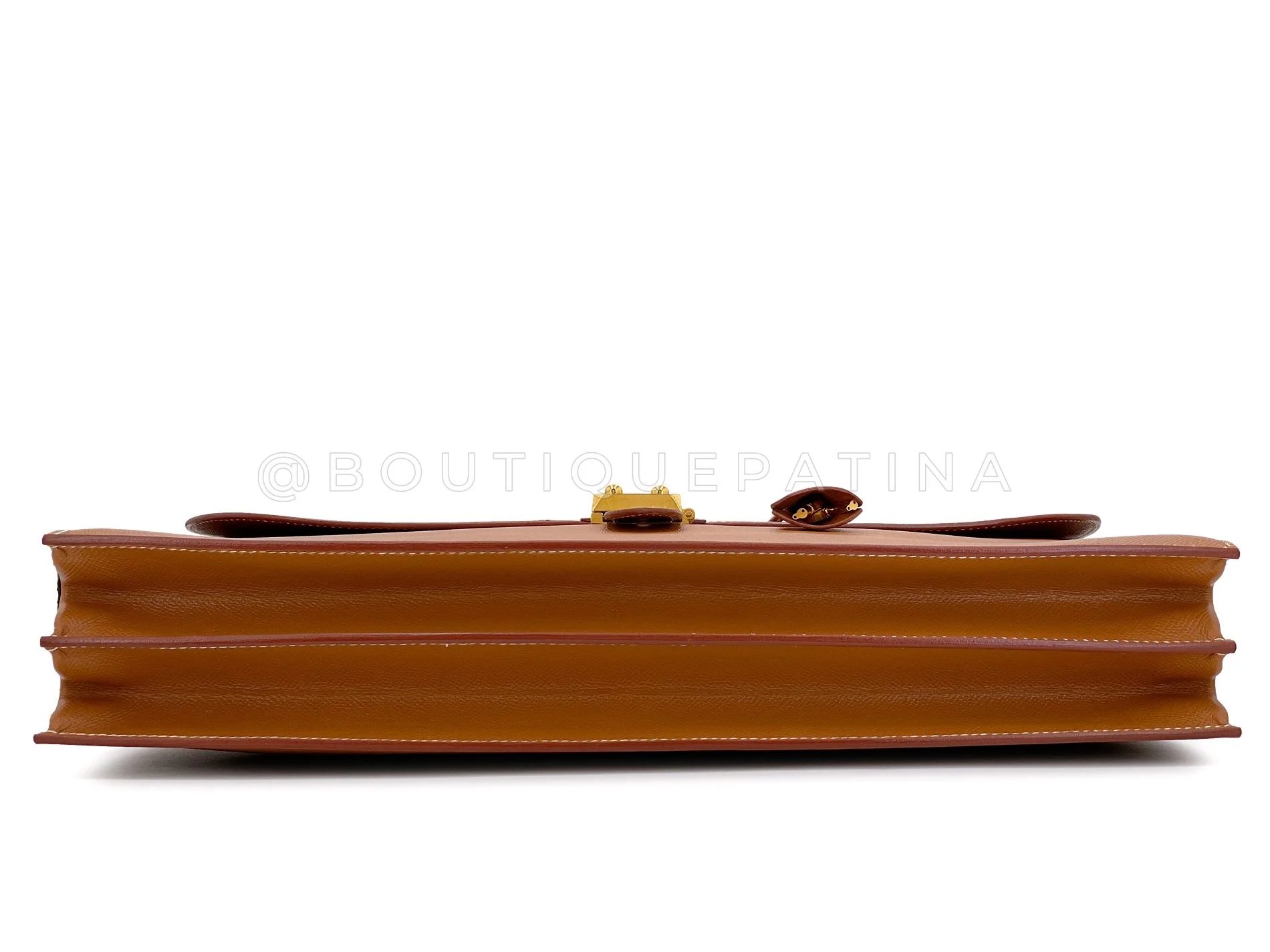 Hermès Gold Caramel Tan Sac a Depeche Briefcase Bag 39 24k GHW LPF - Image 6