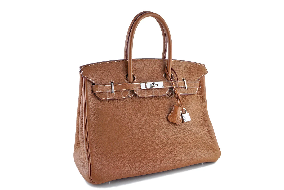 Hermes Gold Togo 35cm Birkin Bag, "M" stamp PHW - Image 2