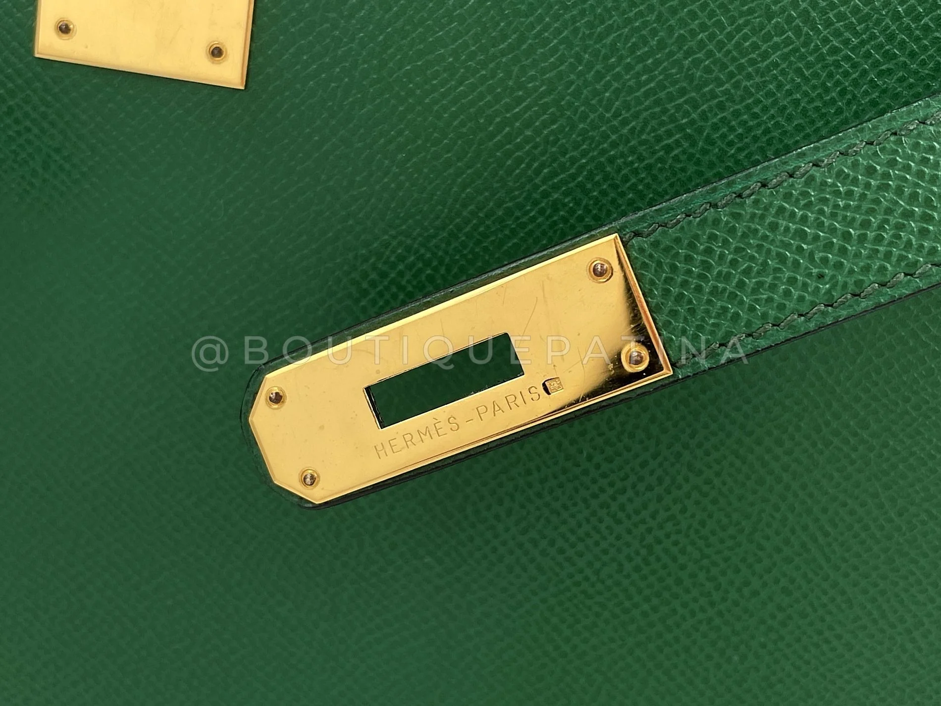 Hermès Green 32cm Sellier Kelly Courchevel Epsom Bag 24k GHW ILZ - Image 15