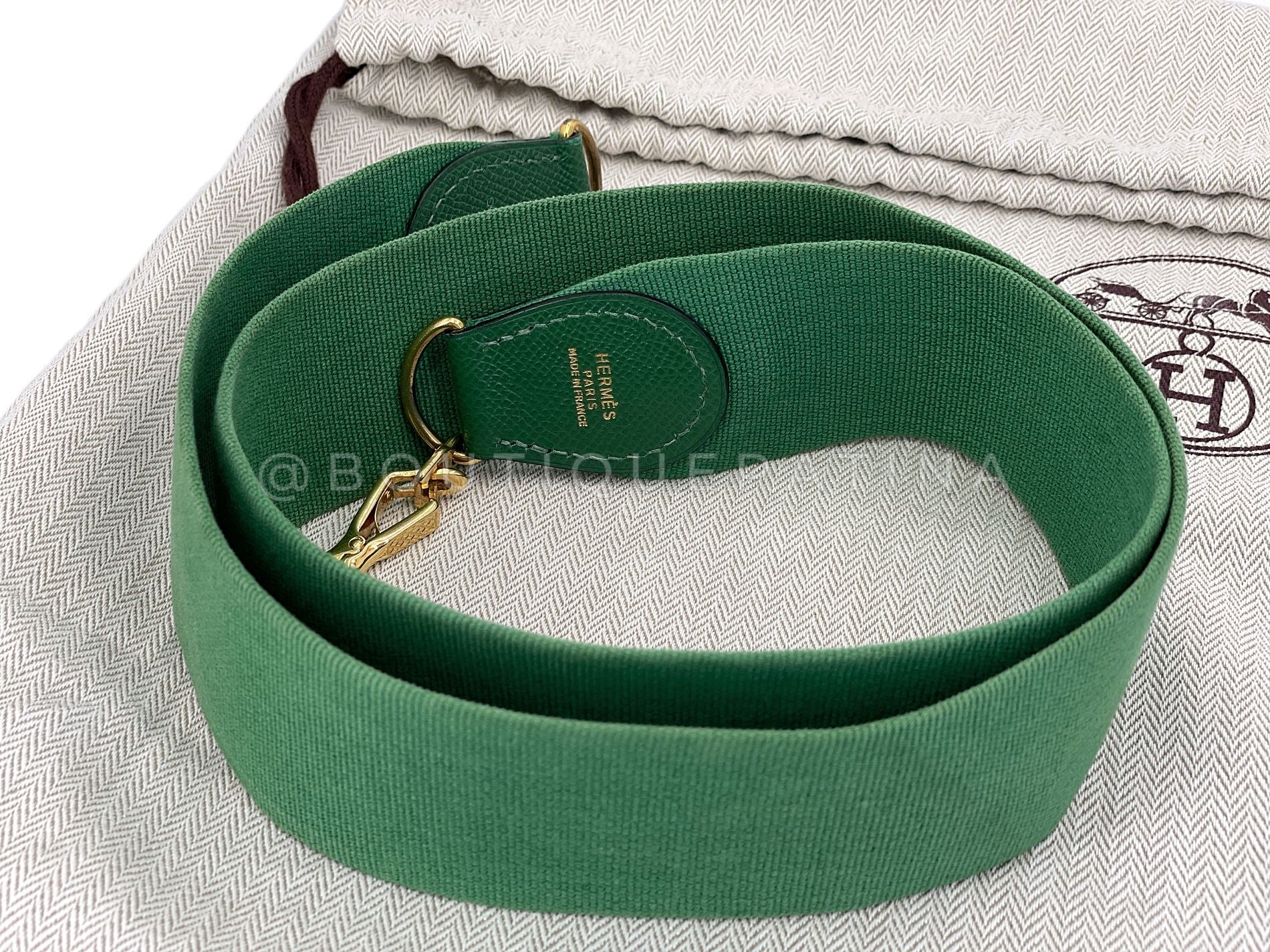 Hermès Green 32cm Sellier Kelly Courchevel Epsom Bag 24k GHW ILZ - Image 19