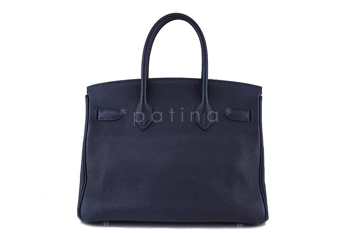 Hermes Indigo Blue 30cm Togo Birkin Bag PHW - Image 4