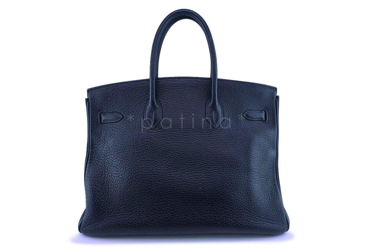 Hermes Indigo Clemence Blue-Black 35cm Birkin Bag PHW - Image 4