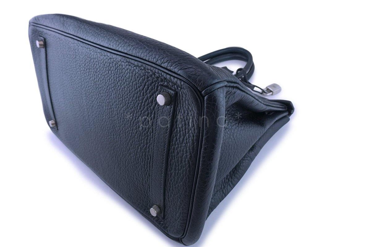 Hermes Indigo Clemence Blue-Black 35cm Birkin Bag PHW - Image 7