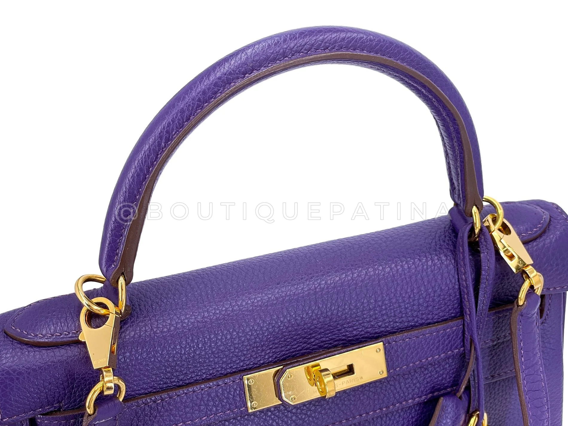 Hermès Kelly 28cm Iris Togo Purple 24k GHW Bag QH5 - Image 12